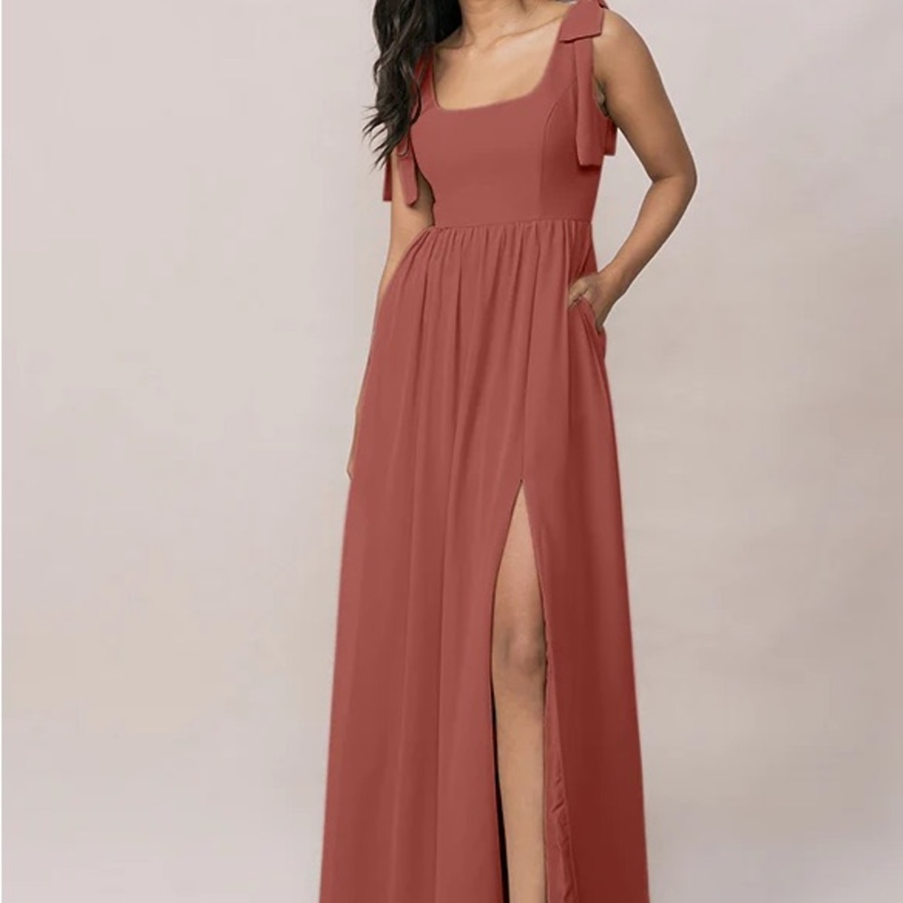 Revelry Bowie Chiffon Dress - Cinnamon Rose - Size 6